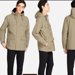 UNIQLO Zip-up Hooded Tan Jacket